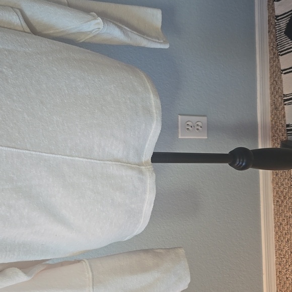 FREE PEOPLE WE THE FREE Wildcat Cowl Neck Thermal Pullover Sweater Ivory LARGE - Picture 11 of 14